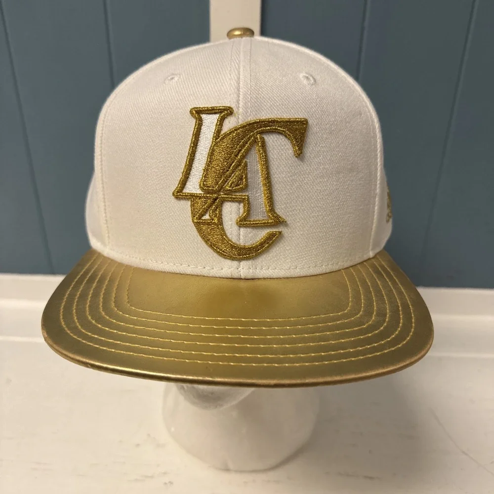 Adidas LA C NBA Los Angeles Clippers Snapback White Gold Hat‎ Cap NEW *see/read